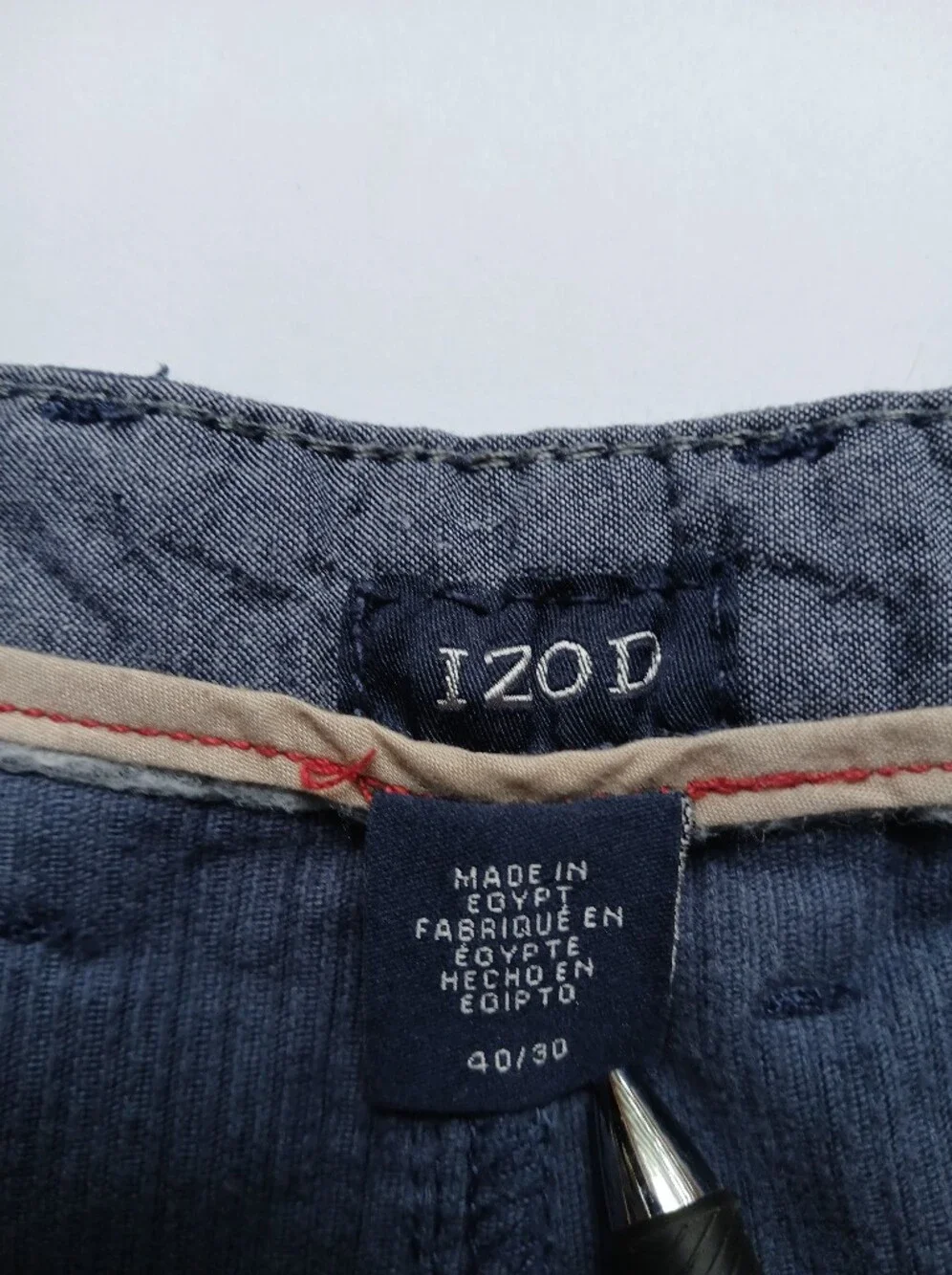 Vintage IZOD Corduroy Pants Mens 40x30 Relaxed Fit Navy Blue Cotton Casual Y2K